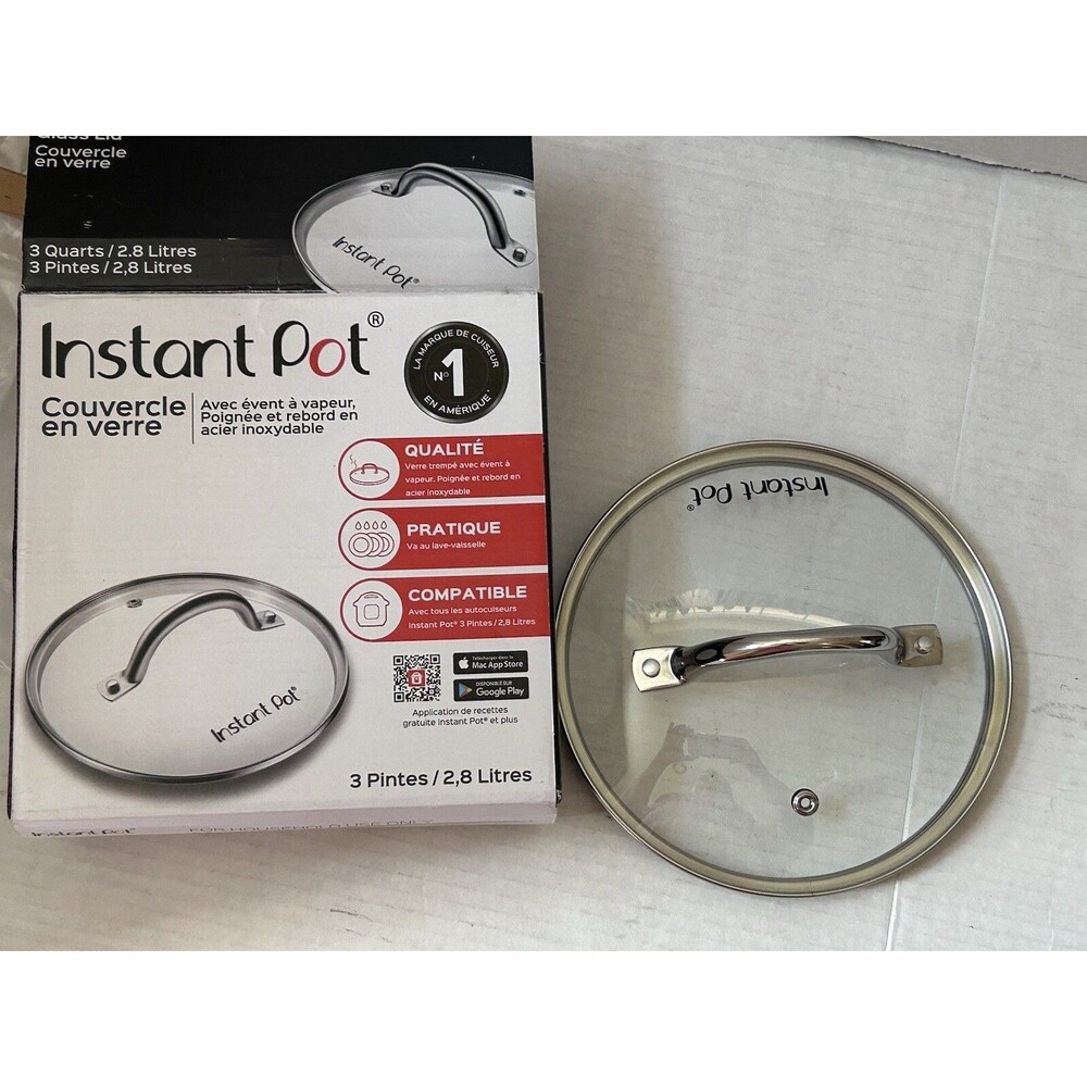 Instant Pot Glass Lid Stream Vent Stainless Steel Rim - Picture 5 of 15